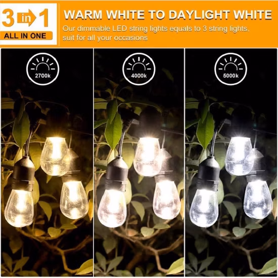 Tomadas de suspensão flexíveis à prova de intempéries para exterior, pátio, bistrô, jardim, LED, cordão de luz